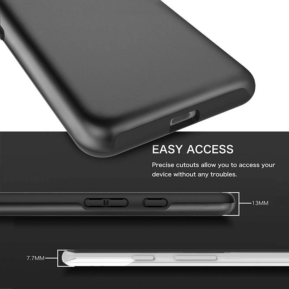 Google Pixel 3 XL Case, Androgate Hybrid Matte Shock Absorption Protective Back Cover Bumper Case for Google Pixel XL3, Black