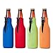 Juvale Beer Bottle Insulator Sleeves (4 Pack) Neoprene Cooler with Zipper Assorted Colors