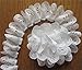 5 Yard Hollow Chiffon Pleated Organza Scallop Lace Edge Gathered Trim Ribbon 3.5 cm Width Vintage White Edging Trimmings Fabric Embroidered Applique Sewing Craft Wedding Dress Clothes Embellishment