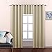 NICETOWN Farmhouse Style Tiers Curtains for Kitchen Window, Room Darkening Thermal Insulated Window Treatment Drapes for Loft/Basement (Biscotti Beige, 2 Panels, 52W by 24L with 1.2 inches Header)