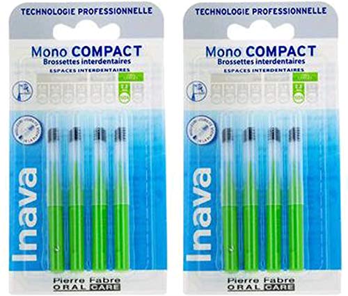 Inava Mono Compact Brush Heads 2.2 mm Pack of 2 x 4 = 8 Green