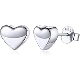 ChicSilver 925 Sterling Silver Stud Earrings Hypoallergenic, Dainty Simple Heart/Star/Moon/Lightning/Butterfly Earrings for Women with Gift Box