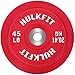HulkFit Color Coded Olympic 2-Inch Rubber Bumper Plate with Steel Hub for Strength Training, Weightlifting and Crossfit, Single