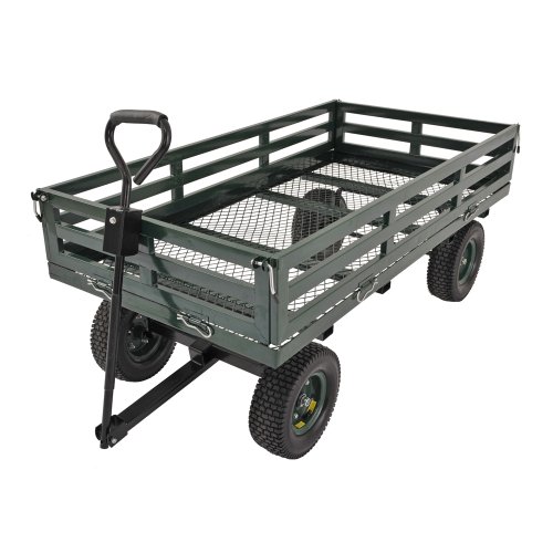 Sandusky Lee CW6031 Green Heavy Duty Steel Crate Wagon, 1400 lbs Capacity, 60" Length x 31" Width x 25" Height