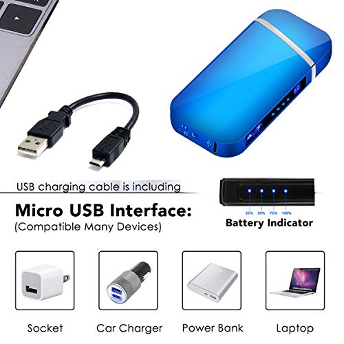 Lighter, Electric Plasma Arc Lighter Windproof USB Rechargeable Coil Lighter Magic Smart Cool Lighter for Camping, Fire Starter, Hunting, Backpacking,Hiking,EDC Gear