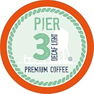 Pier 3 Single-Cup Coffee for Keurig K-Cup Brewers, Light Roast Decaf, 40 Count