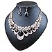 XARAZA Crystal Glass Water Droplets Large Stones Necklace and Stud Earrings Set for Women (black)