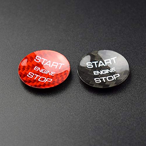 AIRSPEED Carbon Fiber Car Engine Start Button Sticker for Range Rover Evoque Velar Discovery Sport(Black)