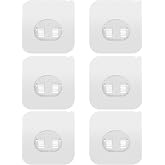 FEPTUASE 6 Pack Shower Caddy Adhesive Replacement, Bathroom Adhesive Hooks | No Drilling, Waterproof, Strong Transparent Hook for Shower Caddy Shelves and Kitchen Racks (Single*6pcs)