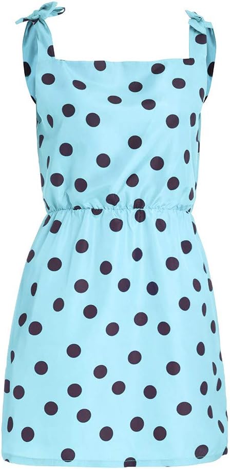 WensLTD Mom and Daughter Polka Dot Print Casual Tank Mini Dress Family Matching Sundress