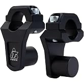 Tusk 2" Pivoting Bar Risers for Motorcycle &amp; Dirt Bike - 1 1/8" Bar Clamp to 1-1/8" Handlebars &ndash; Universal Fit, Black