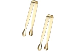 BRIGHTFUFU Set of 2 Sugar Cube Tongs Restaurant Quality Mini Tong Food for Sugar Cubes Easy to Clean Stainless