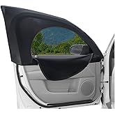 Upgrade Stretchable&Breathable SUV Car Window Shade - Oversize Double Mesh for Heat Shading and Bug&UV Protection - Car Must Have Privacy Shades for Cars,Truck,SUV When Camping (Front window/2pcs)