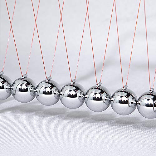 CERROPI Newtons Cradle, Newton Pendulum with 7 Balls, Classic Swing Newton Balance Ball, Science