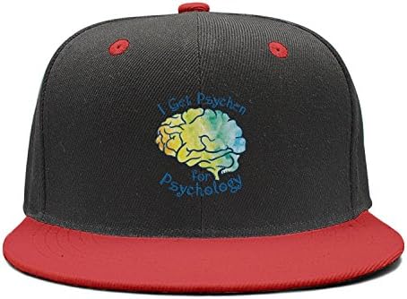 XCVJOIWERNM I Get Psyched for Psychology Sun Hats Flat-Along Strapback Hat Red