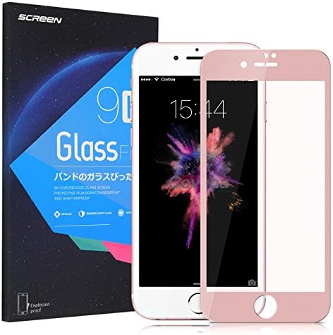 iPhone 7 Plus Screen Protector Glass, Covboa Premium Tempered Glass Screen Protector with [3D Touch Compatible] for Apple iPhone 7 Plus /iPhone 7S Plus (Rose Gold)