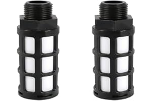 Black Plastic Exhaust Air Silencer 1/2" Air Line Pneumatic Mufflers Air Compressor Fitting Noise Reduce (2 Pack)