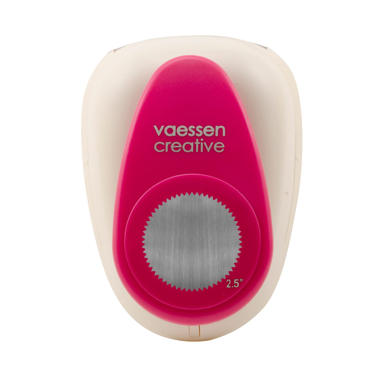 Vaessen Creative Craft Paper Punch - Circle - Ø 6,3 cm - Circle Cutter for Crafting and Card Making, 2.5 Inch, White/Pink — image 1