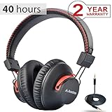 Avantree 40 hr Wireless / Wired Bluetooth 4.0 Over Ear Headphones with Mic, aptX HiFi Headset (Not Low Latency), Extra COMFORTABLE and LIGHTWEIGHT, NFC - Audition [2-Year Warranty]