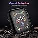 UMTELE Compatible for Apple Watch Series 5 4 Case 44mm with Built-in Tempered Glass Screen Protector, Slim Shock-Proof Bumper Full Coverage Hard Protective Cover Replacement with iWatch 5 4, Black