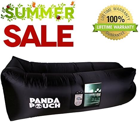 Panda Pouch Inflatable Lounger, Portable Air Beds Sleeping Sofa Couch for Traveling, Camping, Beach, Park, Backyard