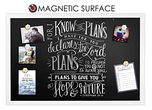White Framed Premium Surface Magnetic Large Chalk Board- 24"x36" Perfect for Chalk Markers and Home Decor
