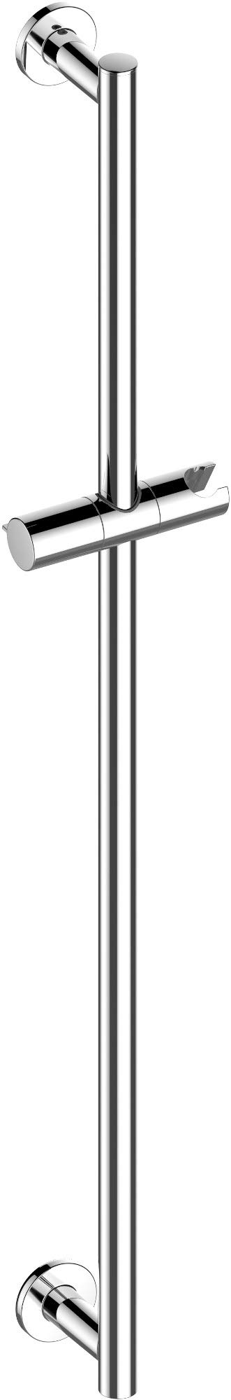 KEUCO IXMO High Gloss Chrome 85.5cm Long Shower Rail with Hand Shower Holder Adjustable Height and Tilt Round Rosettes Wall Mounted