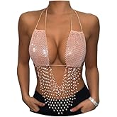 Sexy Pink Rhinestone Top Bra Chain Festival Rave Crystal Tassel Crop Tank Top Summer Beach Bikini Underwear Chain Jewelry for Women Concert Outfit