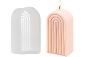 ORNOOU Geometric Rainbow Candle Mold Fluted Swirl Irregular Shape Candle Moulds for Lotion Bar Bath Bomb Clay Handicrafts Hom