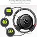 Universal Sports Wireless Bluetooth Headset Earpiece Stereo Earphones Handsfree Call Earbuds with Microphone Mp3 Fm Player Compatible with Android iOS Cell Phones Smartphone Black