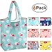 Shopping Bags Reusable Grocery bags Totes 50 lbs Packable Recyclable Machine Wash Flat Bottom Light Weight Flamingo Cactus Giraffe