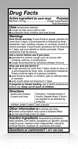 AMAZON BASIC CARE SUGAR FREE HONEY LEMON COUGH DROPS FOR SORE THROAT RELIEF, SOOTHES COUGH, 140 COUNT (COMPARE TO HALLS)