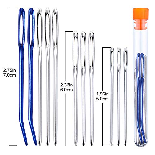 Pveath All-in-One Crochet Hooks Set, 14Pcs Full Size Soft Handles Knitting Needles Kit + 10Pcs Crochet Locks + 9 Large Eye Hand Sewing Hooks + Crochet Hook Case, for Adults Beginners