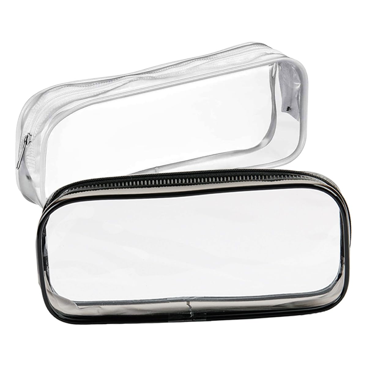 Photo 1 of GAQWOK 2Pcs Clear Toiletry Bags for Traveling - Black and White Set | Convenient Clear Travel Bags for Toiletries, Makeup, and More