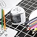 Battery Operated Pencil Sharpener W/2 Holes 6-8mm & 9-12mm,Automatic Electric Sharpener W/ Spring Cover,Auto-Stop Safety Feature,Replaced Blades For Colored Pencils,Kids(2 More Blades&Brush INCLUDED)