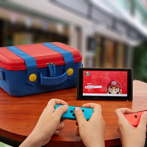Funlab Travel Carrying Case Compatible With Nintendo Switch System,Cute and Deluxe,Protective Hard Shell Carry Bag for Nintendo Switch Console & Accessories