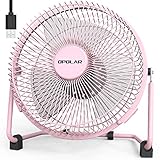 OPOLAR 9 Inch USB Desk Fan, USB Powered ONLY, Enhanced Airflow, Lower Noise, Two Speeds, Perfect Personal Cooling Fan for Home Office Desk-Pink