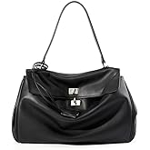 epicyoyagi Genuine Leather Tote for Women, Soft Leather Shoulder Bag Large Top Handle Satchel Purse for Ladies Travel Work