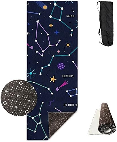 HHFASN Starry Constellation Yoga Mat Patterned Exercise Mat NonSlip Training Fitness Mat With Carrying Travel Bag For Home Gym Flooring