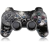 CHENGDAO PS3 Controller Wireless Double Shock Gamepad for Playstation 3 Remotes,Six-axis Wireless PS3 Controller with Charging Cable - Skull