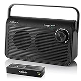 Wireless TV Speakers for Hearing Impaired, ALBOHES Portable TV Soundbox, TV Audio Speakers for Seniors Hearing Assistance Works with Headphone, Digital Optical Fiber 3.5mm Jack