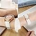 for Galaxy Watch 42mm Bands Leather - 2 Pack Softer Genuine Leather Watch Straps with Rose Gold Buckle, White and Brown