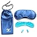 Sleep Eye Mask with Gel Pack, Therapeutic Hot Cold Relief Mask for Travel, Meditation, Puffy Eyes & Dark Circles, Multifunctional eyeshade Flannel Inside. Includes Ear Plugs & Carry Pouch