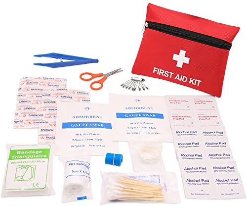 First Aid Kit - Mini Medical Bag for Emergency at Home, Car, Cyclingo, Camping, Backpacking, Hiking, Outdoor Adventures, with Waterproof Bags