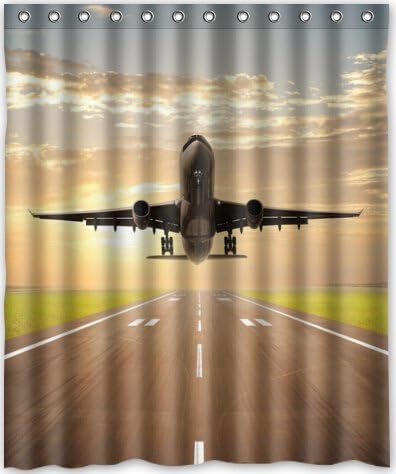 Airplane Waterproof Fabric Polyester Bathroom Shower Curtain 60"(w) x 72"(h)