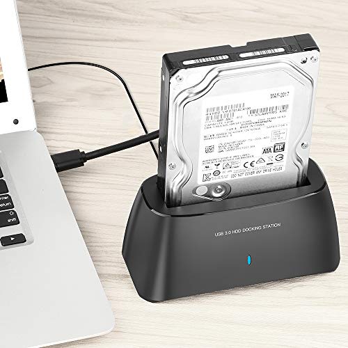 Hard Drive Docking Station USB3.0 for 2.5/3.5 Inch SATA I/II/ III HDD SSD, PC/Laptop/TV/PS4/XBox, USB Hard Drive Dock Support 12TB,Black