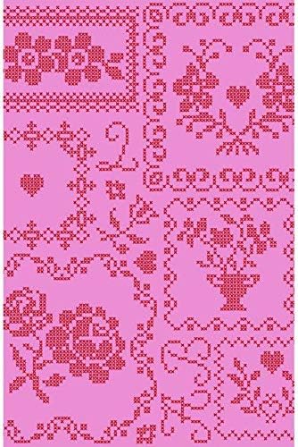 Pip Studio Wallpaper Cross Stitch Pink 64 Cm Amazon Co Uk Kitchen Home