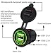 BlueFire Upgrade LED USB Socket Charger 4.2A 12-24V Waterproof Power Adapter for Car Boat Motorcycle (Green)