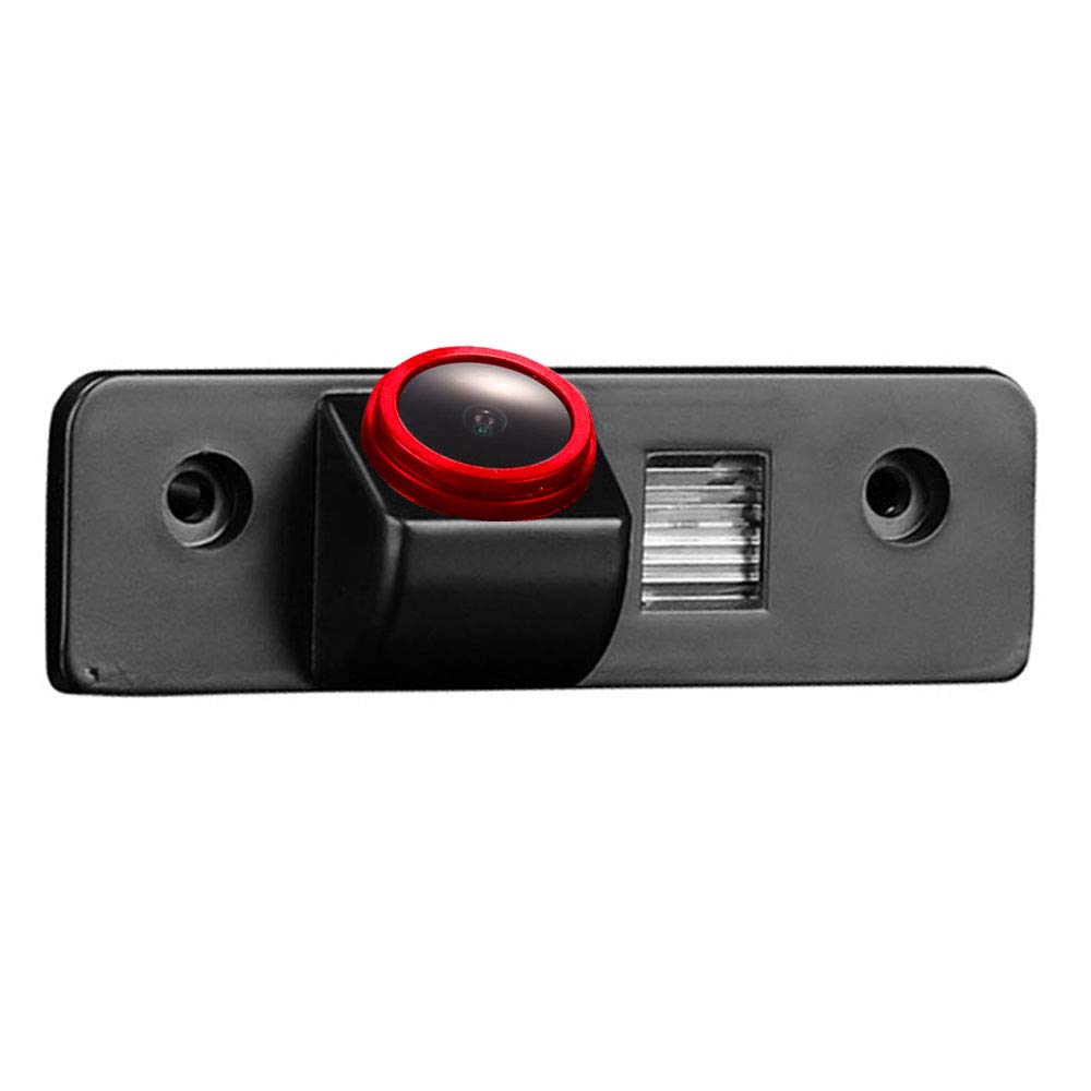 【Cool Red】 18mm Lens Car License Plate Light Rear View Camera, for Skoda Octavia/Superb/Fabia II2/Ford Mondeo MK2/MK3/Metrostar/Fiesta MK5/Fusion/Classic/lkon MK1/Flex/Taurus