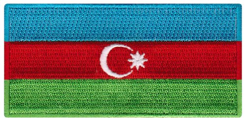 Azerbaijan Flag Embroidered Patch Iron-On Azerbaijani National Emblem